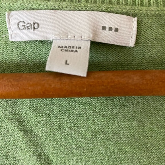 Gap Green Vneck Sweater, Size L - Picture 2 of 2